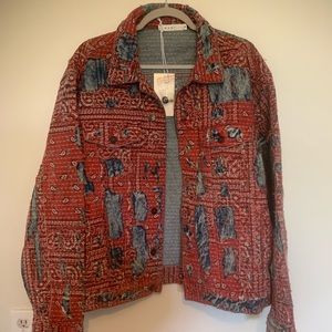 NWT Jean Jacket XL/XXL Red Scarf worn by Kelvin in the Righteous Gemstones (HBO)
